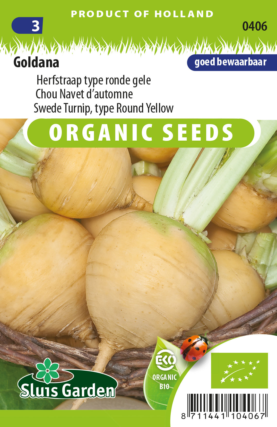 Koolrapen Goldana BIO Zaden – Herfstrapen (Brassica rapa) – 1 g – Sluis Garden