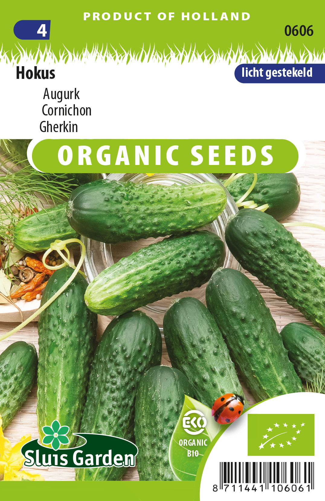Augurk Hokus BIO Zaden – Biologische Komkommer voor Moestuin – ca. 2 g – Sluis Garden