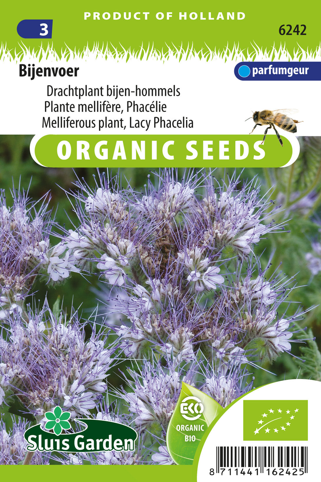 Phacelia BIO – Groenbemester Zaden (doosje) voor Moestuin & Volkstuin – Sluis Garden