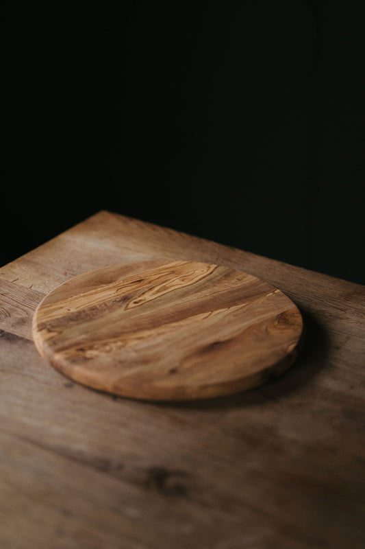 Ronde snijplank van olijfhout 30 cm