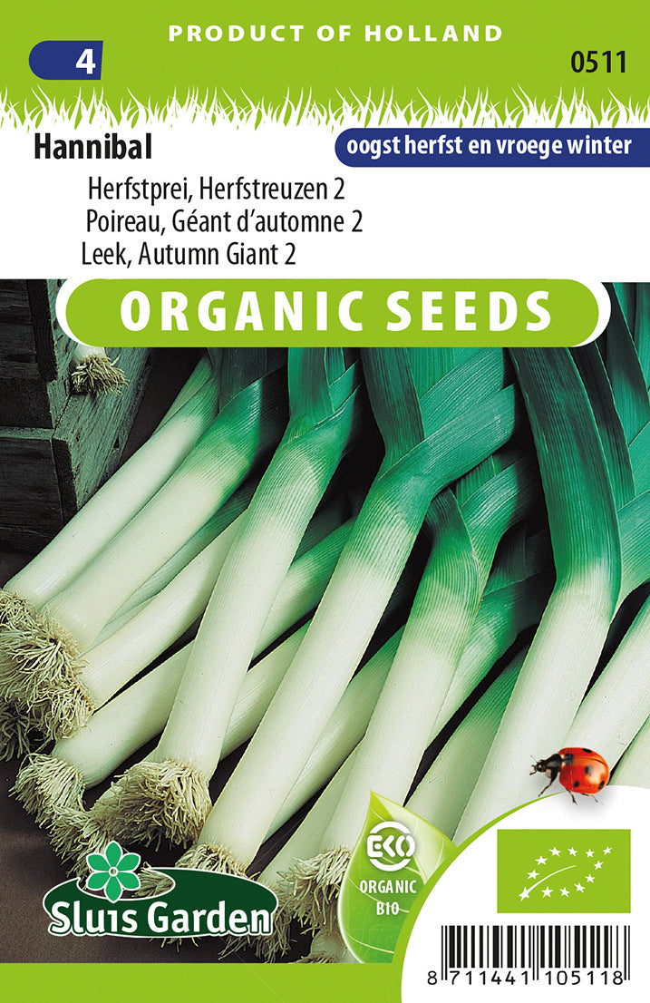 Prei Herfstreuzen 2 Hannibal BIO Zaden – Biologische Prei voor Moestuin – ca. 1 g – Sluis Garden