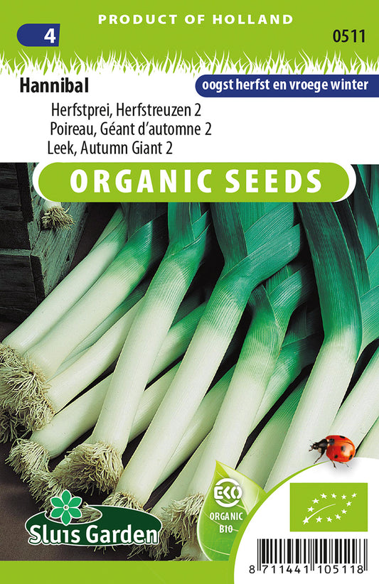 Prei Herfstreuzen 2 Hannibal BIO Zaden – Biologische Prei voor Moestuin – ca. 1 g – Sluis Garden