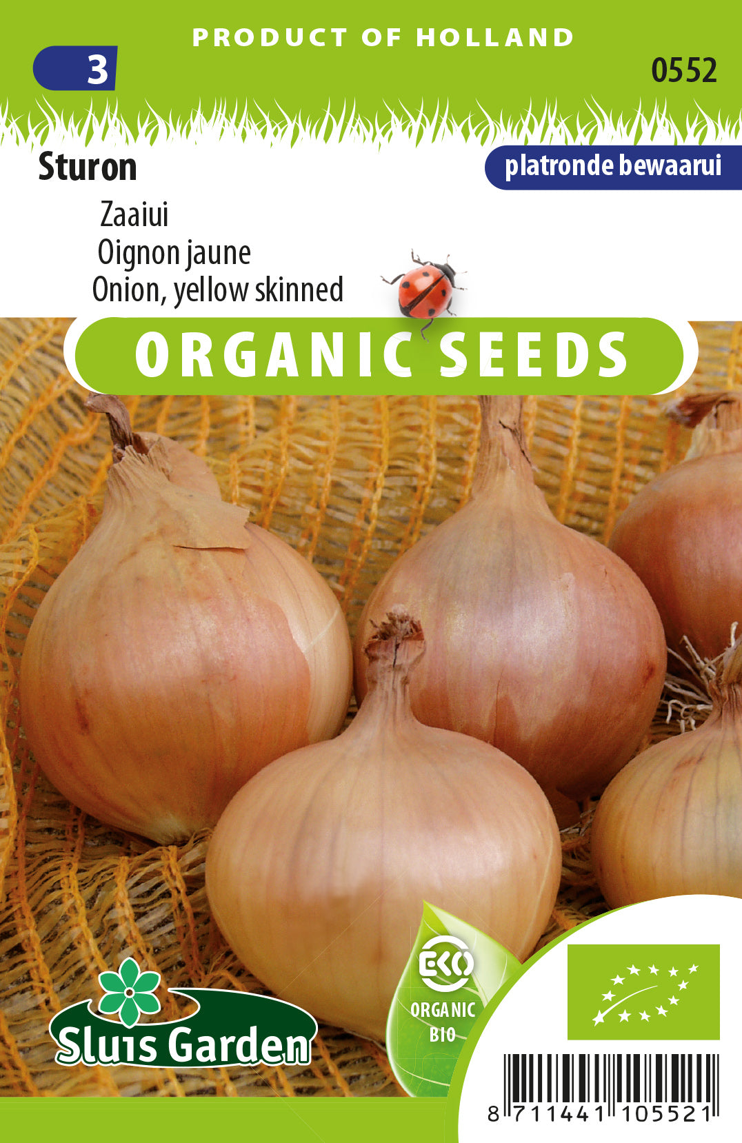 Zaai ui Sturon BIO Zaden – Biologische Uien voor Moestuin – ca. 2 g – Sluis Garden
