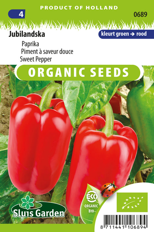 Paprika Jubilandska BIO Zaden – Biologische Paprika voor Moestuin – ca. 0,5 g - sluis garden