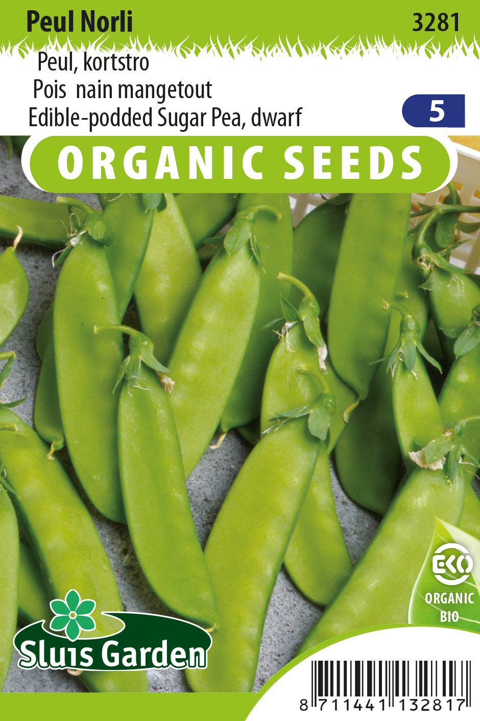 Peulen Norli BIO – Biologische Sugarsnap Zaden voor Moestuin – Sluis Garden