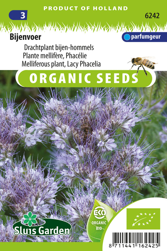 Phacelia BIO – Groenbemester Zaden (doosje) voor Moestuin & Volkstuin – Sluis Garden