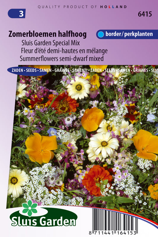 Zomerbloemen Mix Eenjarig Hoog Zaden – Sierbloemenmix voor Moestuin en Borders – ca. 1 g – Sluis Garden
