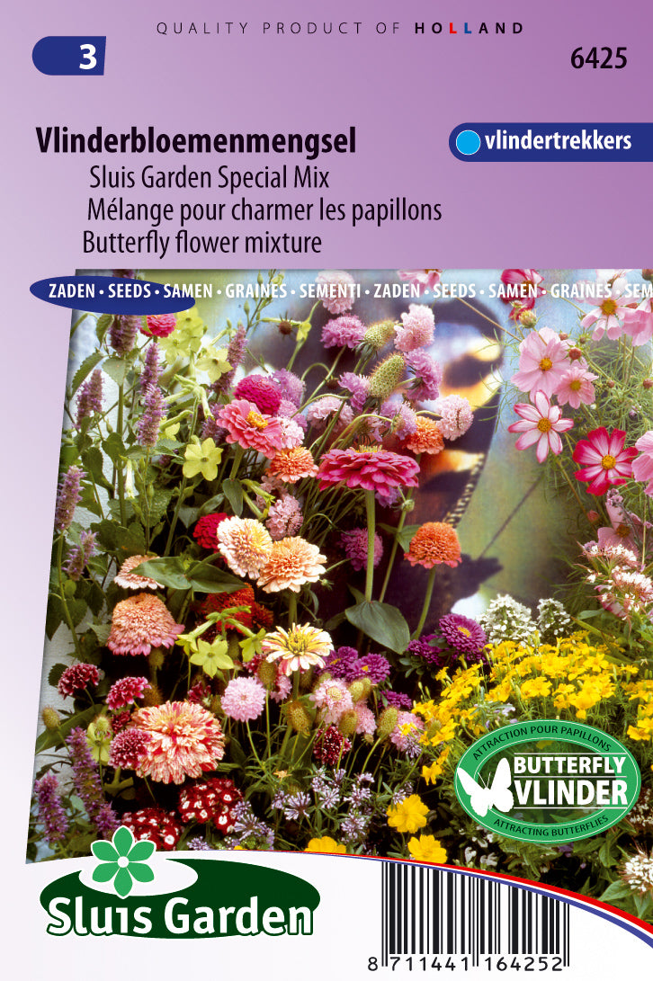 Vlinderbloemen Special Mix Zaden – Sier- en Bijenbloemen voor Moestuin en Borders – ca. 1 g – Sluis Garden