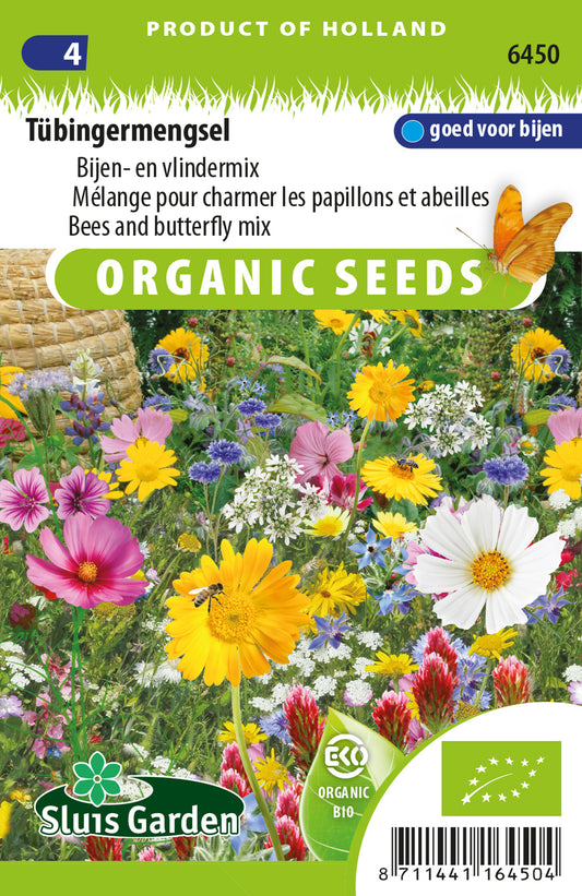 Tubingermengsel Bijen- en Vlindermix BIO Zaden – Biologische Bloemenmix voor Bestuivers – ca. 5 g – Sluis Garden