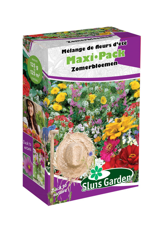 Maxi Pak Zomerbloemen Mix Zaden – Rijkbloeiende Sierbloemen voor Moestuin en Borders – ca. 125 g – Sluis Garden