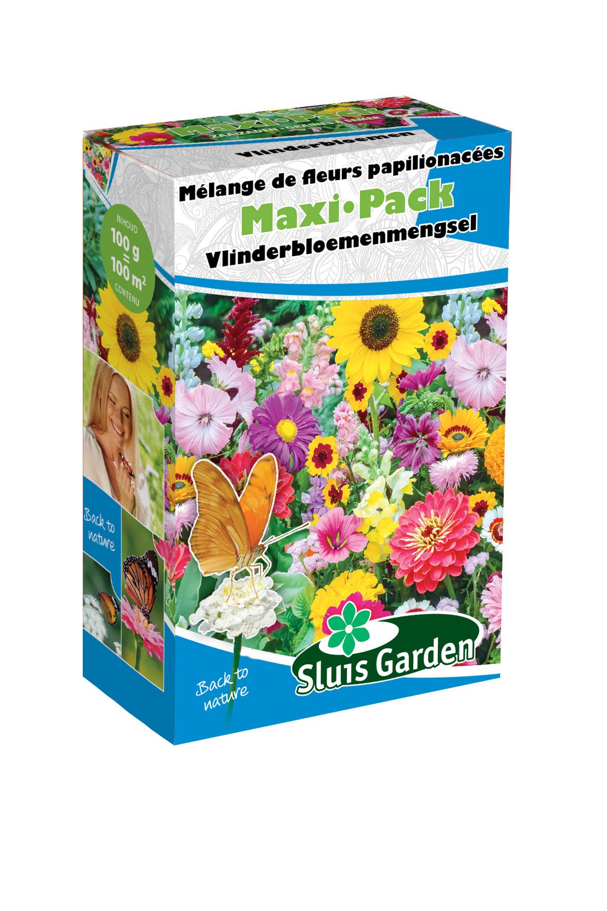 Vlinderbloemen Mengsel Maxi Pack 125 g Zaden – Sier- en Bijenbloemen voor Moestuin en Borders – Sluis Garden