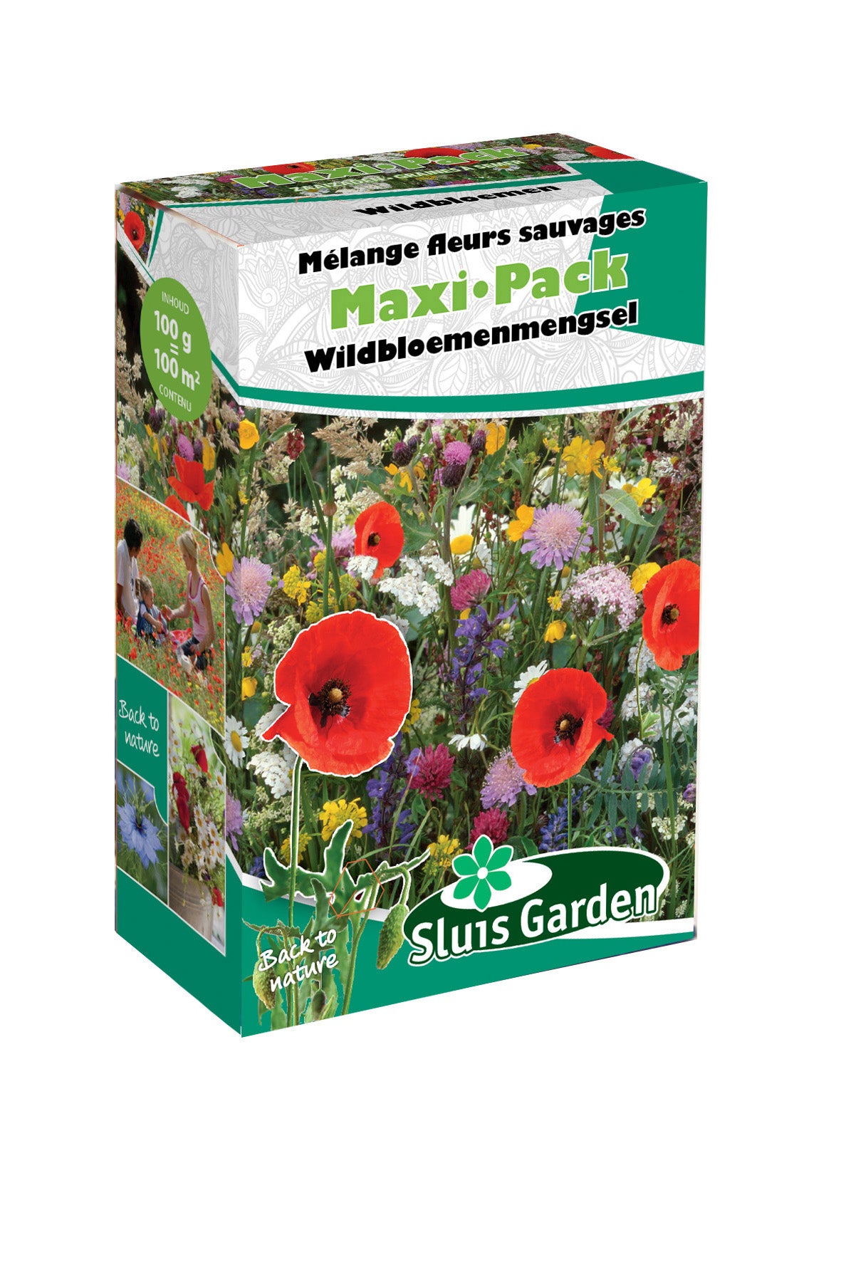 Wildbloemenmengsel Maxi Pack 125 g Zaden – Rijkbloeiende Sier- en Bijenbloemen voor Moestuin, Borders en Weides – Sluis Garden