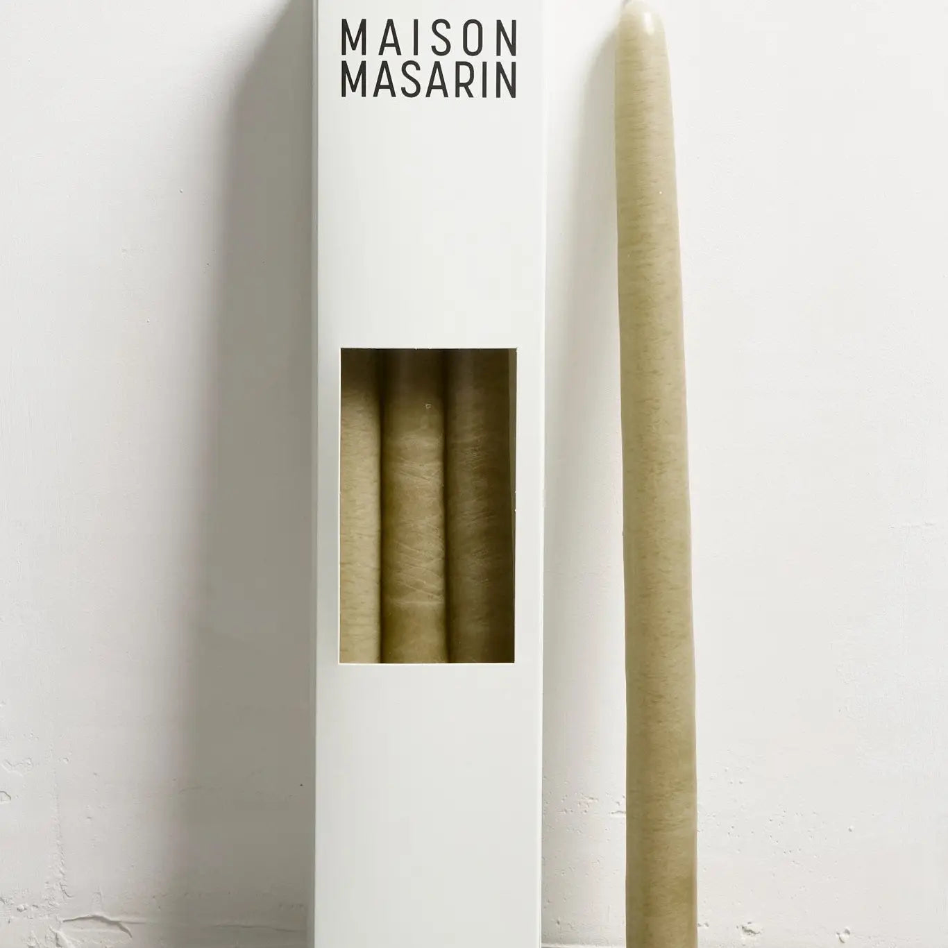 Ambachtelijke Franse stompkaarsen van minerale was en katoenen lont - set van 3